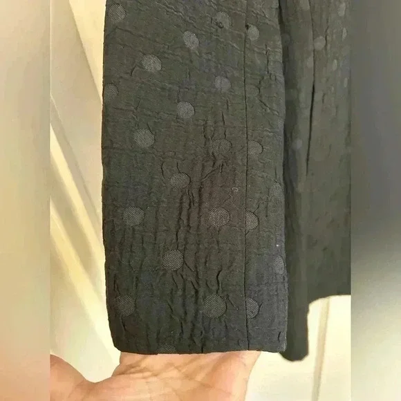 Women’s Mario Serrano Black Polka  Dotted Long Jacket Size 10 - Picture 3 of 8